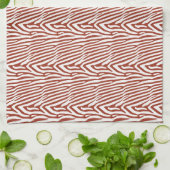 LINGE DE CUISINE BRICK RED ZEBRA STRIPES (Plié)