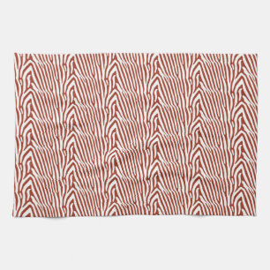 LINGE DE CUISINE BRICK RED ZEBRA STRIPES