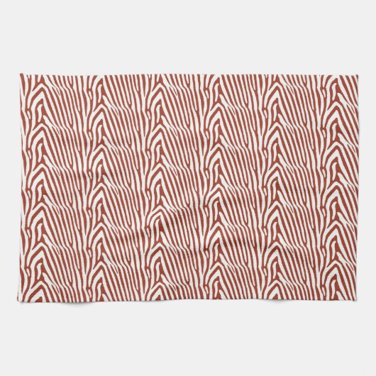LINGE DE CUISINE BRICK RED ZEBRA STRIPES (Horizontal)