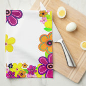 Linge De Cuisine Bright Abstrait Flower Art (Quart Plié)