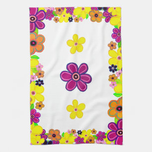 Linge De Cuisine Bright Abstrait Flower Art