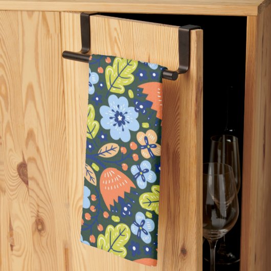 Linge De Cuisine Bright Colorful Modern Pretty Flower Pattern (Pliage en tiers)
