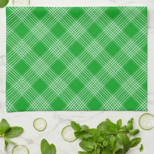 Linge De Cuisine Bright Green Plaid Checked Pattern (Plié)