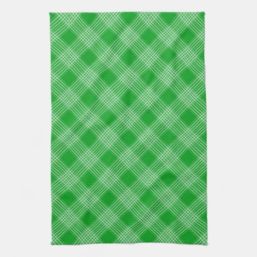 Linge De Cuisine Bright Green Plaid Checked Pattern (Vertical)