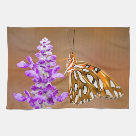Linge De Cuisine Bright Orange Gulf Fritillary Butterfly (Horizontal)