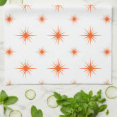Linge De Cuisine Bright Orange Starburst Motif Retro Mid Century (Plié)