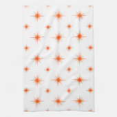 Linge De Cuisine Bright Orange Starburst Motif Retro Mid Century (Vertical)