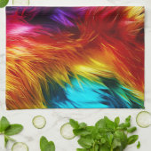 Linge De Cuisine Bright Rainbow fausse texture de fourrure monstre (Plié)