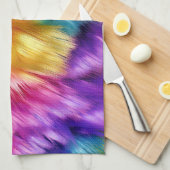 Linge De Cuisine Bright Rainbow fausse texture de fourrure monstre (Quart Plié)