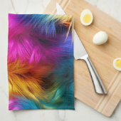 Linge De Cuisine Bright Rainbow fausse texture de fourrure monstre (Quart Plié)