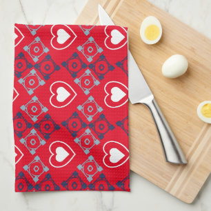 Linge De Cuisine Bright Valentines Coeurs Motif Rouge