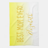 Linge De Cuisine Bright Yellow Ombre meilleure maman jamais (Vertical)