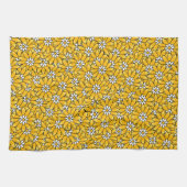 Linge De Cuisine Bright Yellow Overlapping Floral Pattern (Horizontal)