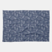 Linge De Cuisine Brindilles blanches sur le bleu. (Horizontal)