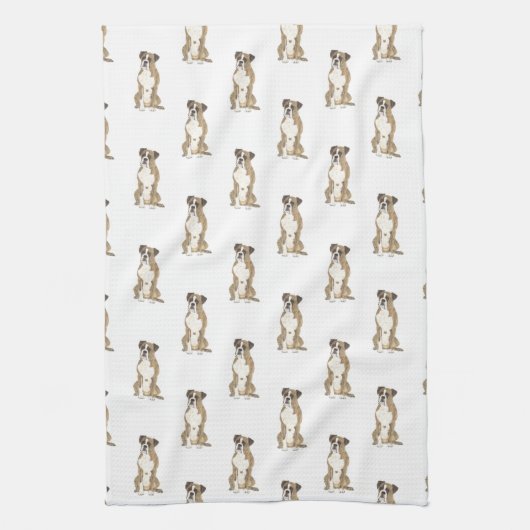 Linge De Cuisine Brindle & White Boxer Dog (Vertical)