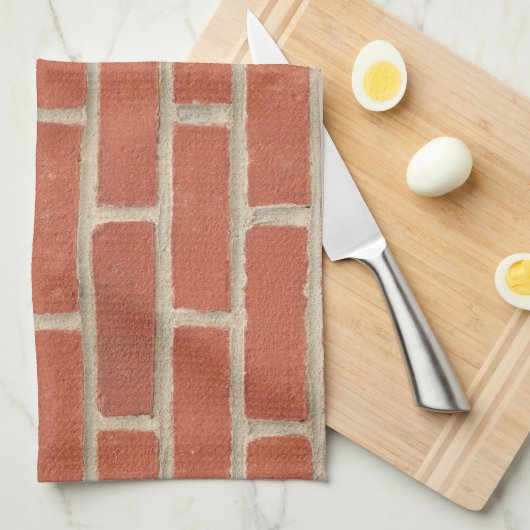 Linge De Cuisine Briques rouges (Quart Plié)