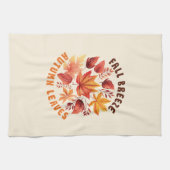 Linge De Cuisine Brise D'Automne, Feuilles D'Automne - Charbon D'Au (Horizontal)