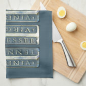 Linge De Cuisine Bristol Virginia Tennessee Marker bleu gris (Quart Plié)