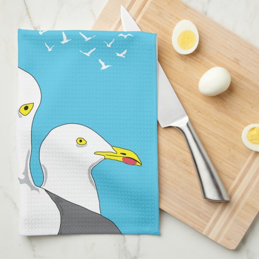 Linge De Cuisine British Seaside Devon et Cornwall Souvenir (Quart Plié)