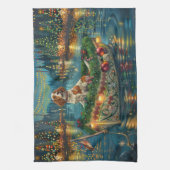 Linge De Cuisine Brittany Spaniel Noël Festive Voyage (Vertical)