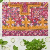 Linge De Cuisine Broderie indienne colorée Imprimer (Plié)