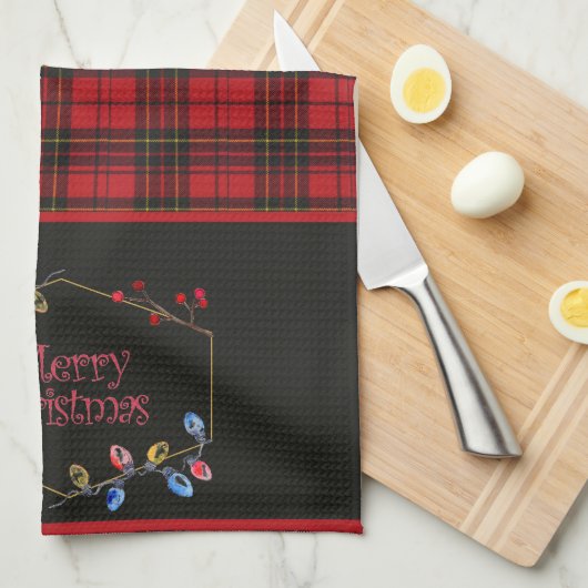 Linge De Cuisine Brodie Red Original Tartan Christmas (Quart Plié)