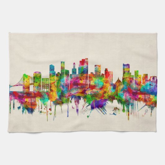 Linge De Cuisine Brooklyn New York Skyline (Horizontal)