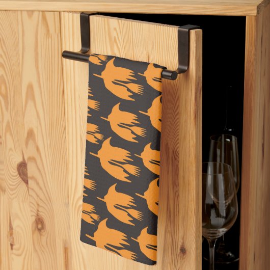 Linge De Cuisine Broom Ride nocturne - motif Halloween sans soudure (Pliage en tiers)