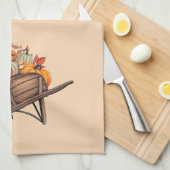 Linge De Cuisine Brouette d'automne avec citrouilles  (Quart Plié)