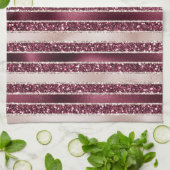 Linge De Cuisine Brousse rose Bourgogne rouge Parties scintillant r (Plié)