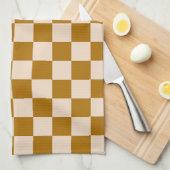 Linge De Cuisine Brown and beige checkerboard pattern (Quart Plié)