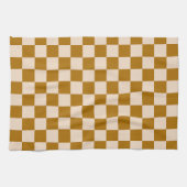 Linge De Cuisine Brown and beige checkerboard pattern (Horizontal)