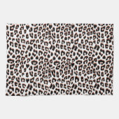 Linge De Cuisine Brown noir et Empreinte de léopard blanc (Horizontal)
