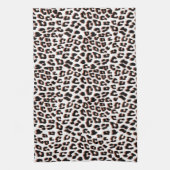 Linge De Cuisine Brown noir et Empreinte de léopard blanc (Vertical)