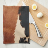 Linge De Cuisine Brown Noir Noir Faux Cowhide (Quart Plié)