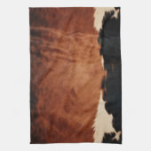 Linge De Cuisine Brown Noir Noir Faux Cowhide (Vertical)
