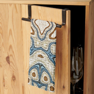 Linge De Cuisine Brown Ochre Turquoise Hip Tribe Art