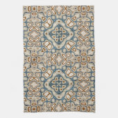 Linge De Cuisine Brown Ochre Turquoise Hip Tribe Art (Vertical)