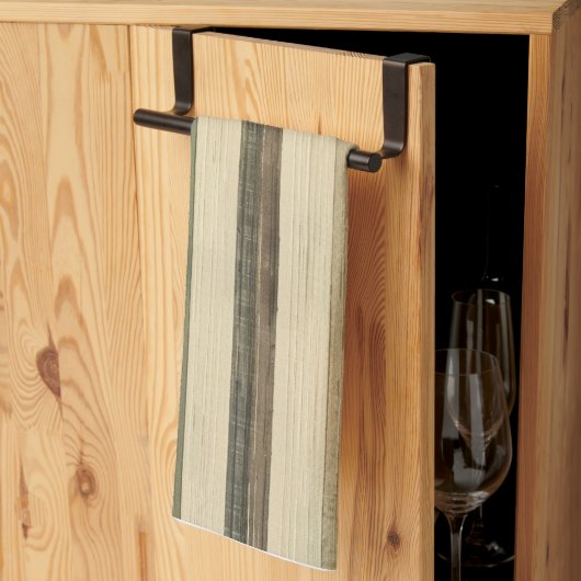 Linge De Cuisine Brown rustique et vert de la nature (Pliage en tiers)
