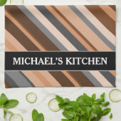 Linge De Cuisine Brown rustique, terreux, beige et gris ;Nom (Plié)