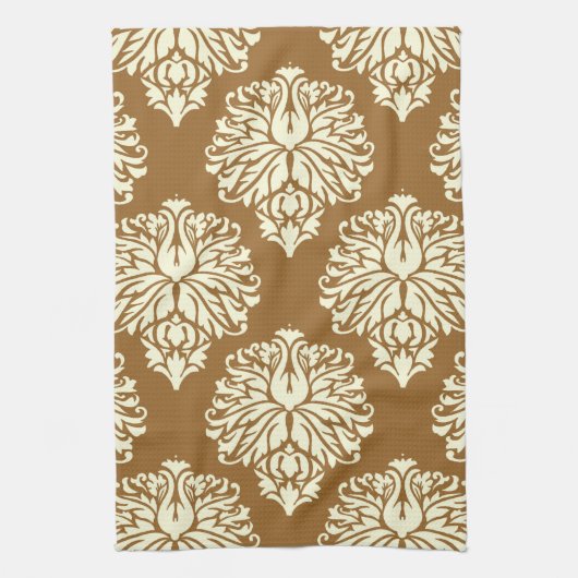 Linge De Cuisine Brown sucre Southern Cottage Damask (Vertical)