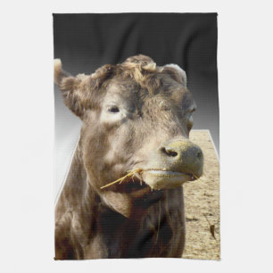 Linge De Cuisine Brown Vache Munissant La Face De Poil,