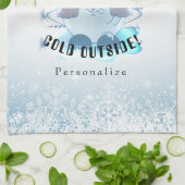 Linge De Cuisine Brrrr, bébé c'est extérieur froid - Snowball (Plié)