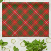 Linge De Cuisine Bruce tartan rouge vert plaid (Plié)