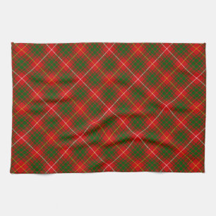 Linge De Cuisine Bruce tartan rouge vert plaid