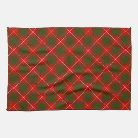 Linge De Cuisine Bruce tartan rouge vert plaid (Horizontal)
