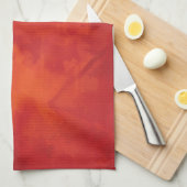 Linge De Cuisine Brûlé Orange Persimmon Feuilles Abtract Automne (Quart Plié)