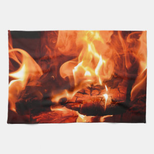 Linge De Cuisine Brûler Flammes de cheminée I