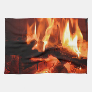 Linge De Cuisine Brûler Flammes de cheminée I