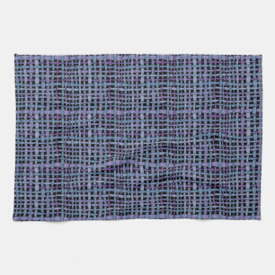 Linge De Cuisine Brûlon bleu tissé graphique